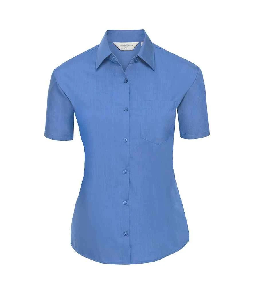 Russell Collection Ladies' Short Sleeve Classic Polycotton Poplin Shirt 13 Russell Collection Ladies' Short Sleeve Classic Polycotton Poplin Shirt - Image 13