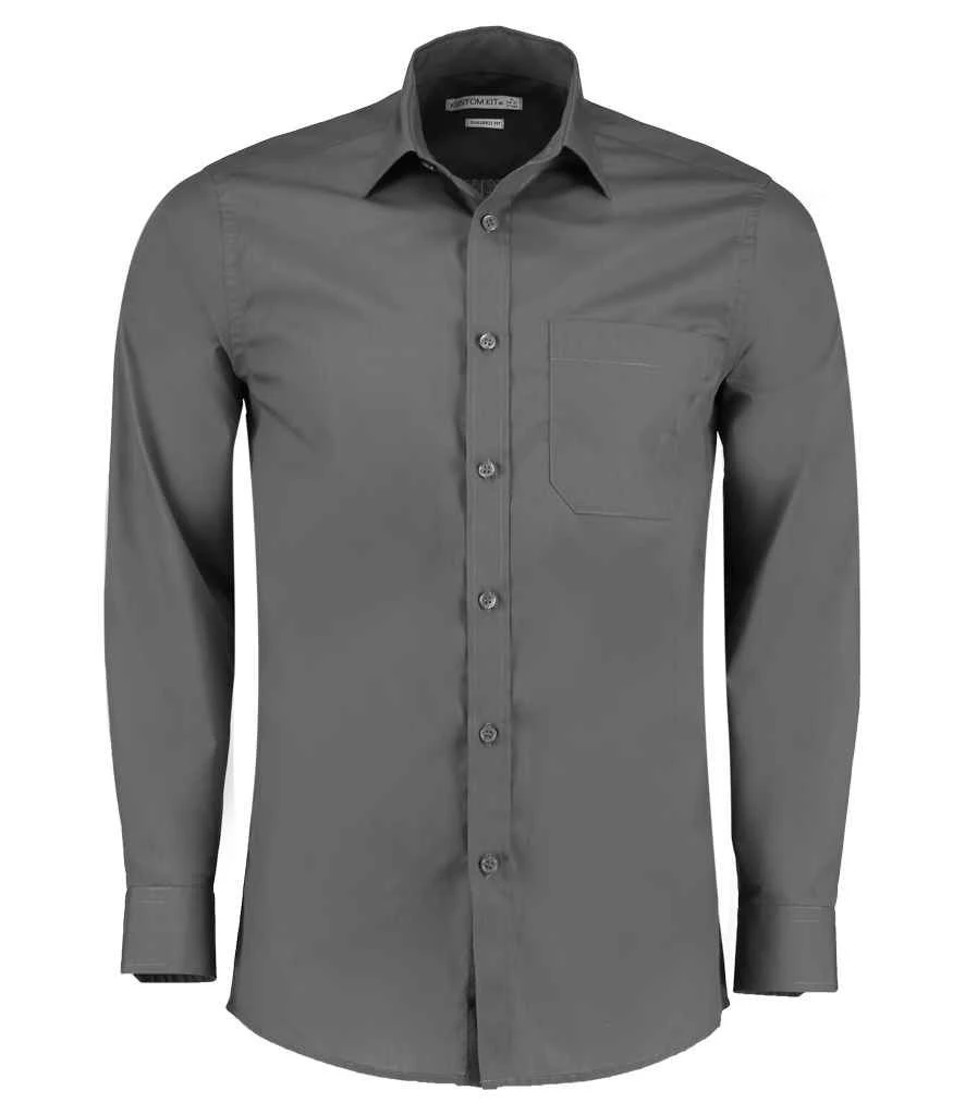 Kustom Kit Tailored Fit Long Sleeve Poplin Shirt 12 Kustom Kit Tailored Fit Long Sleeve Poplin Shirt - Image 12
