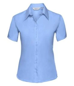 Russell Collection Ladies' Short Sleeve Tailored Ultimate Non-Iron Shirt -Outlet Elite Togs Store f8ab21b47e0beeddb41756c40ad57172bfede6b465f87cec44443a3f4b26b64b